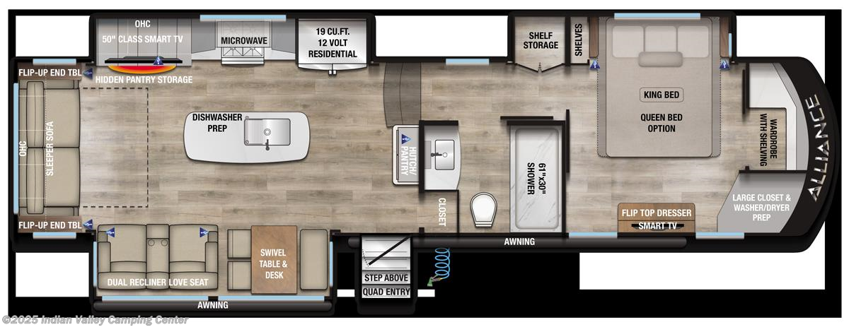 Floorplan of 2026 Alliance RV Paradigm 340RL