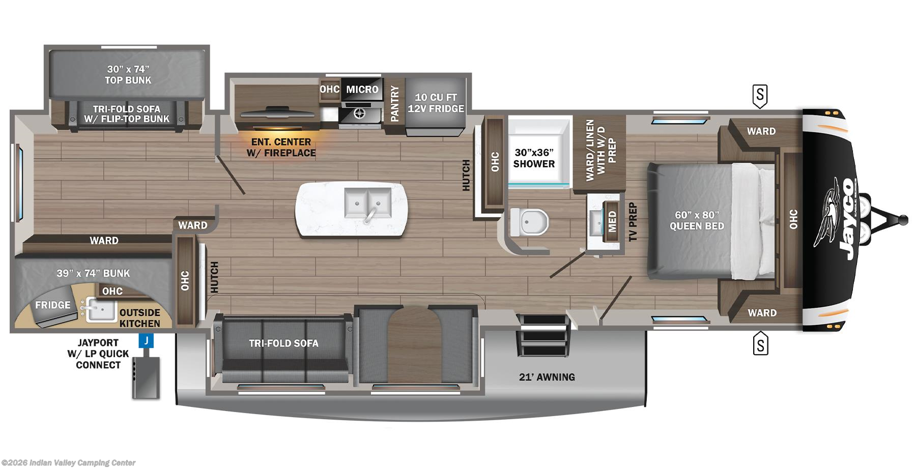 Floorplan of 2023 Jayco Eagle HT 312BHOK