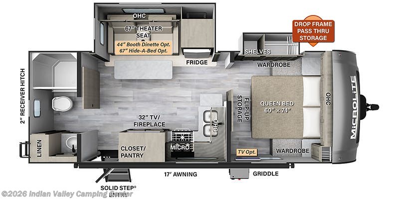 Floorplan of 2023 Forest River Flagstaff Micro Lite 25FBLS