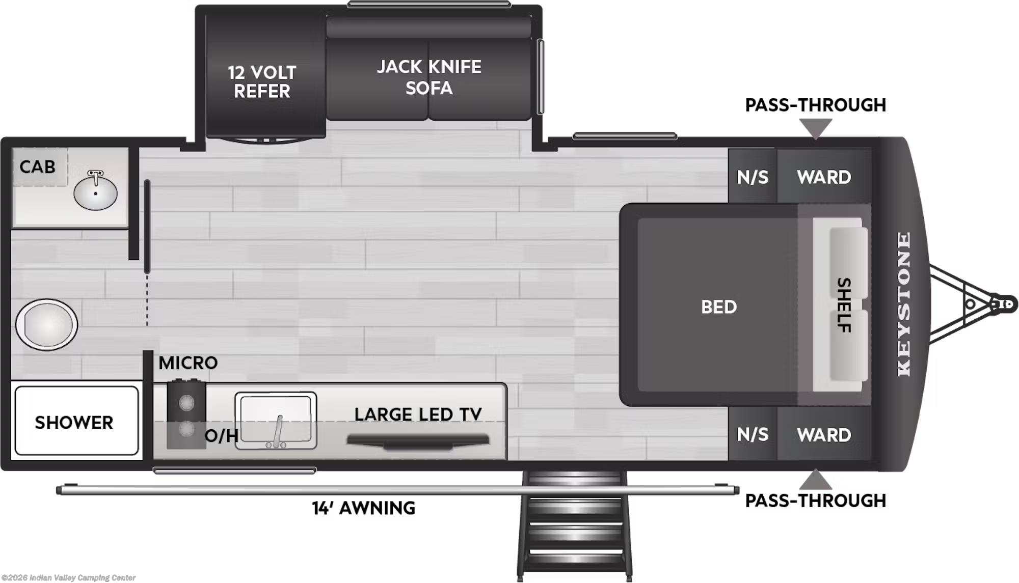 Floorplan of 2026 Keystone Passport Classic 180RBC