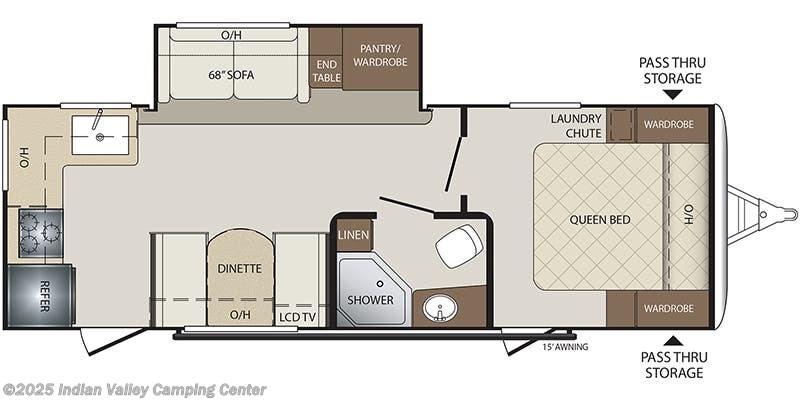 Floorplan of 2020 Keystone Bullet East 248RKS