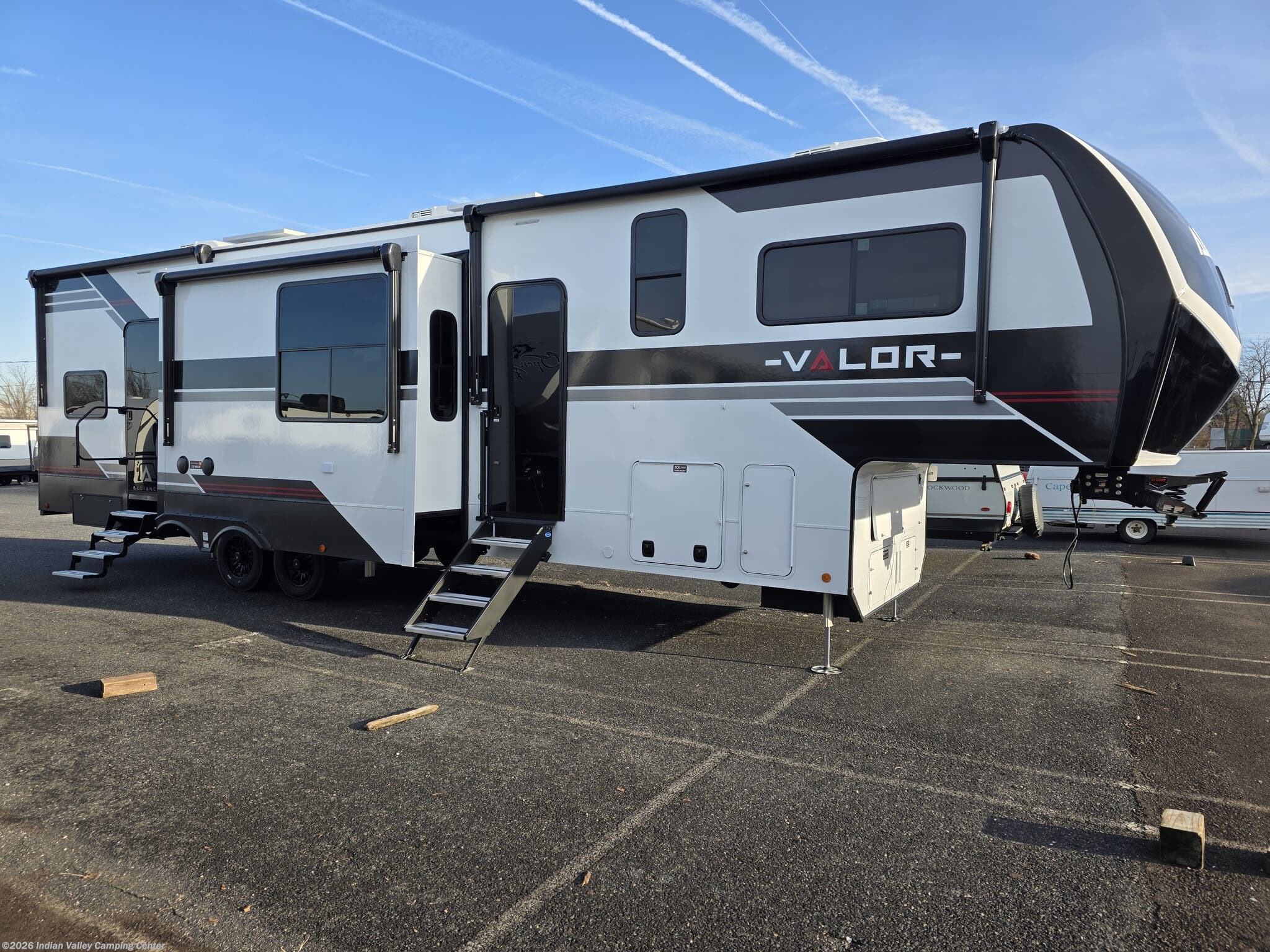 2026 Alliance RV Valor 37V11 - New Toy Hauler For Sale by Indian Valley Camping Center in Souderton, Pennsylvania features Generator, Smart TV, Solar Panels, Toilet, Solar Panel