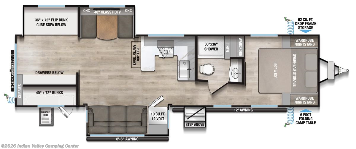 Floorplan of 2026 Alliance RV Delta 321BH
