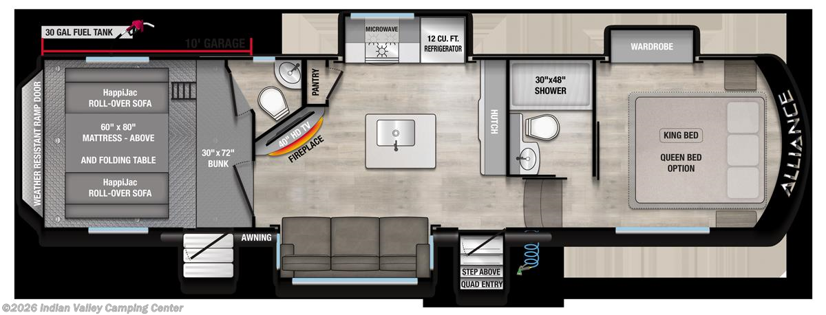 Floorplan of 2026 Alliance RV Valor 32A10