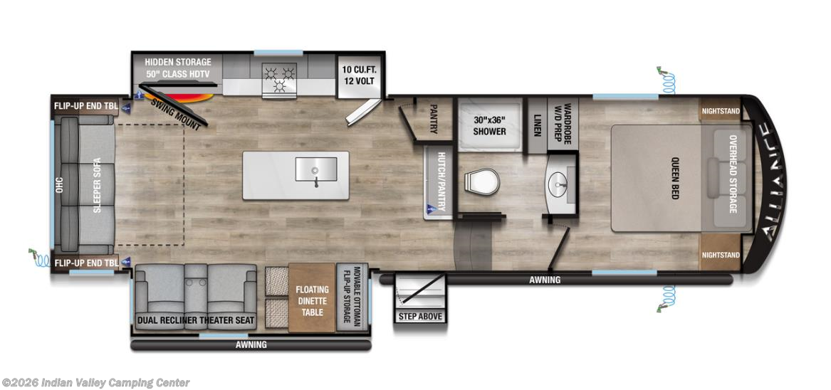 Floorplan of 2026 Alliance RV Avenue 29RL