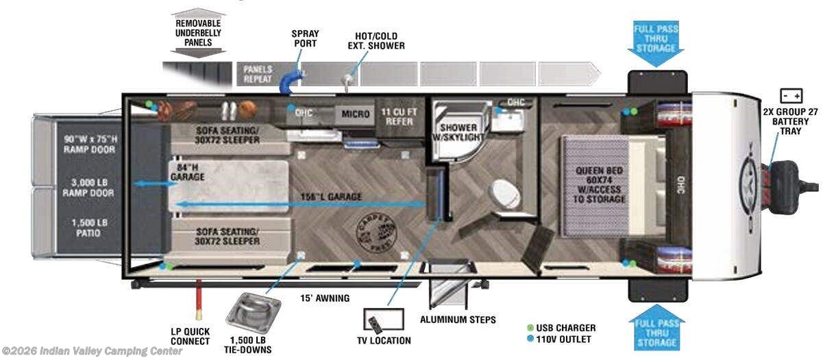 Floorplan of 2022 Forest River Ozark 2500TH