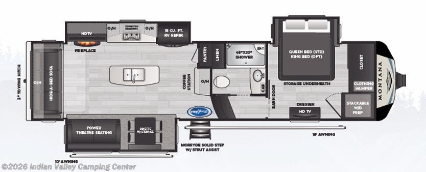 Floorplan of 2021 Keystone Montana 3121RL