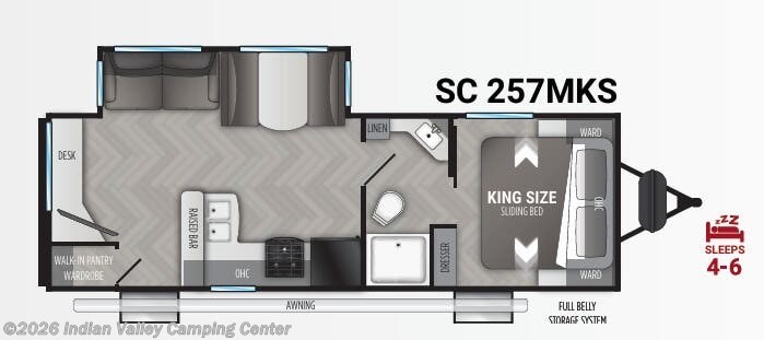 Floorplan of 2021 Cruiser RV Shadow Cruiser 257MKS