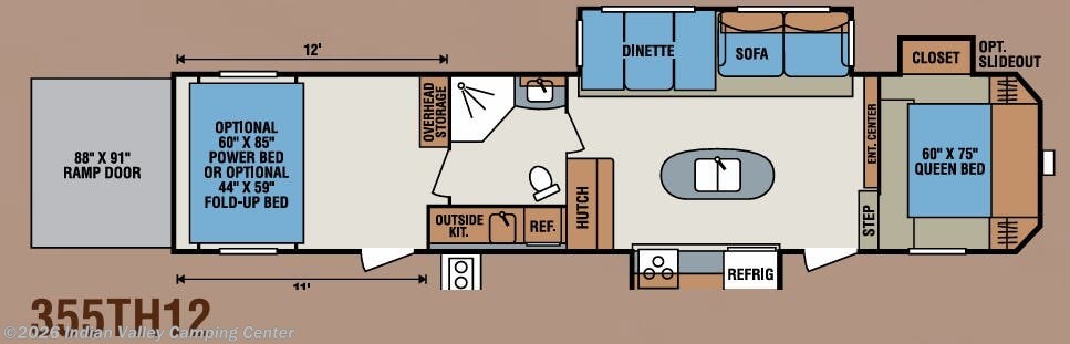 Floorplan of 2015 K-Z Sportsmen Sportster 355TH12