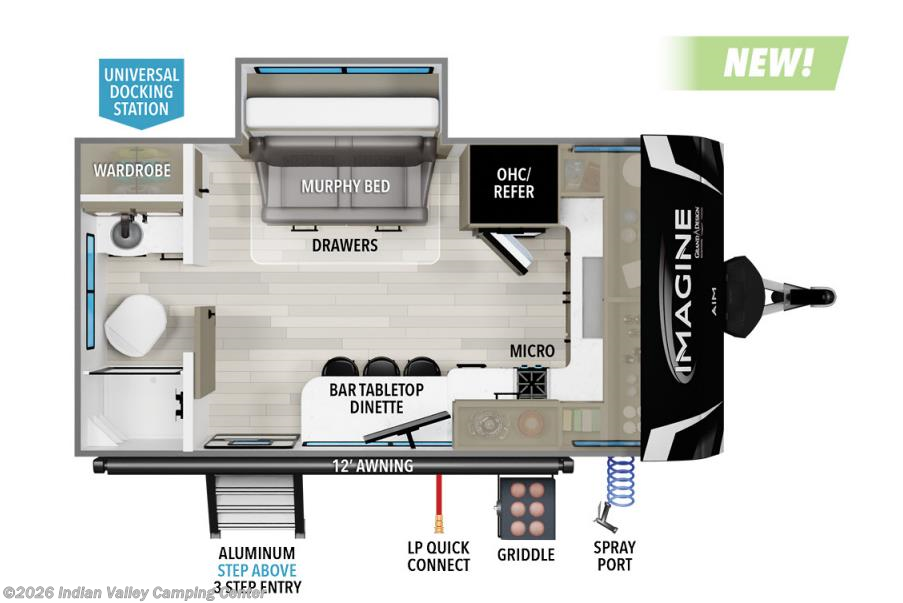 Floorplan of 2024 Grand Design Imagine AIM 14MS