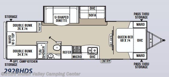 Floorplan of 2012 Coachmen Freedom Express 292BHDS