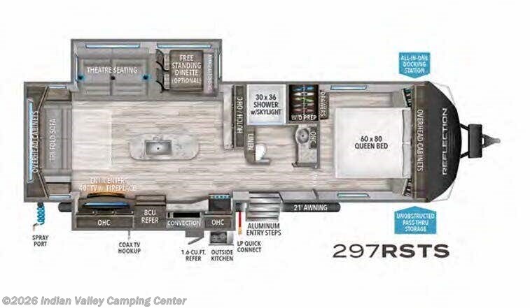 Floorplan of 2020 Grand Design Reflection 297RSTS