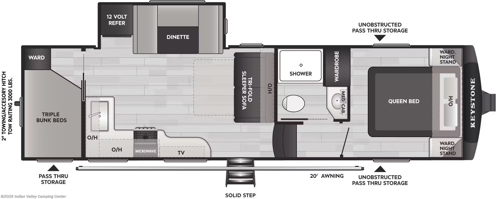 Floorplan of 2026 Keystone Cougar Sport 2700BH