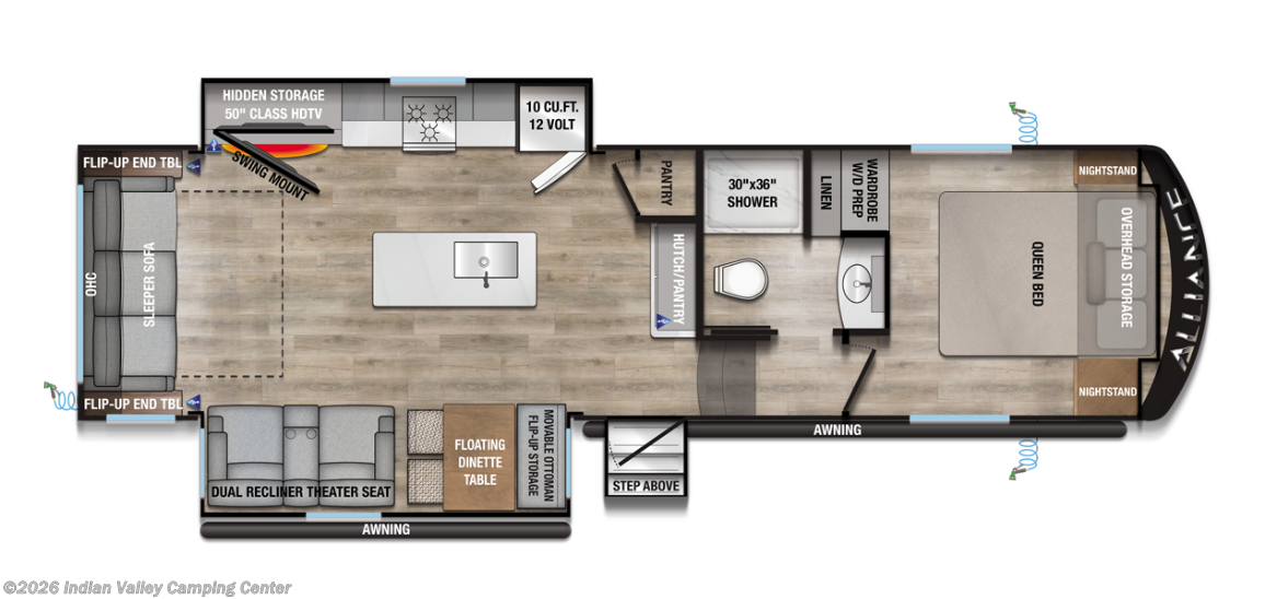Floorplan of 2027 Alliance RV Avenue All-Access 29RL