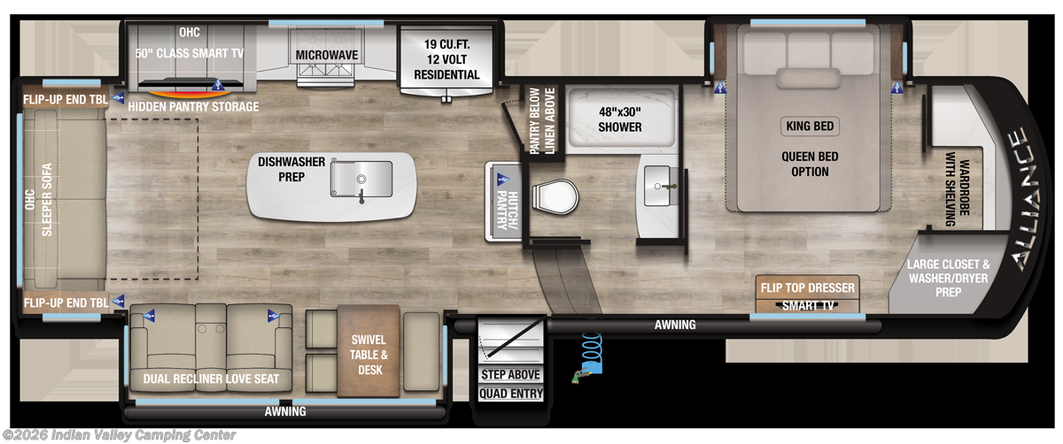 Floorplan of 2027 Alliance RV Paradigm 310RL