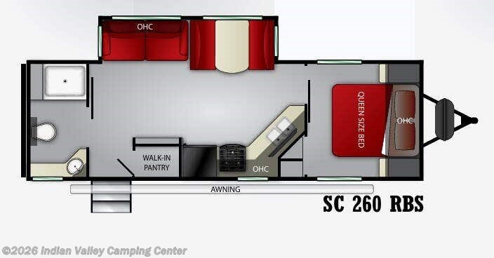 Floorplan of 2020 Cruiser RV Shadow Cruiser 260RBS
