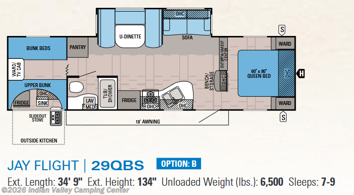 Floorplan of 2015 Jayco Jay Flight 29QBS