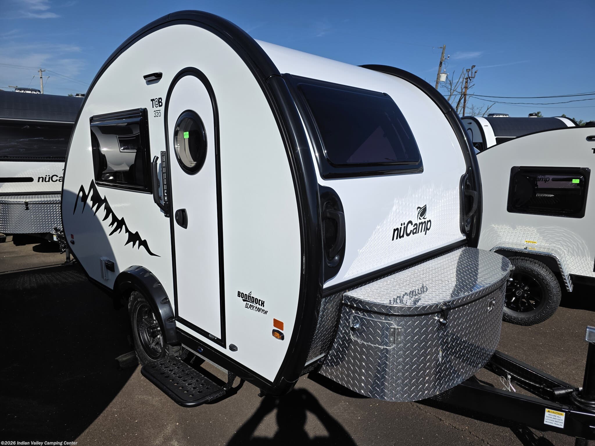 2027 NuCamp TAB 320 Boondock Black Canyon - New Teardrop Trailer For Sale by Indian Valley Camping Center in Souderton, Pennsylvania features Stove, Stove Top Burner, Queen Bed, Water Heater, Furnace