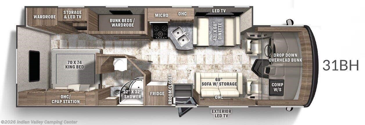 Floorplan of 2022 Coachmen Pursuit 31BH