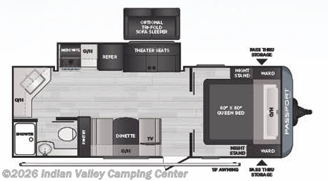 Floorplan of 2021 Keystone Passport SL Series 229RK