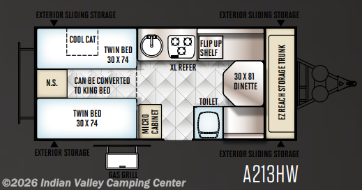 Floorplan of 2016 Forest River Rockwood Hard Side A213HW