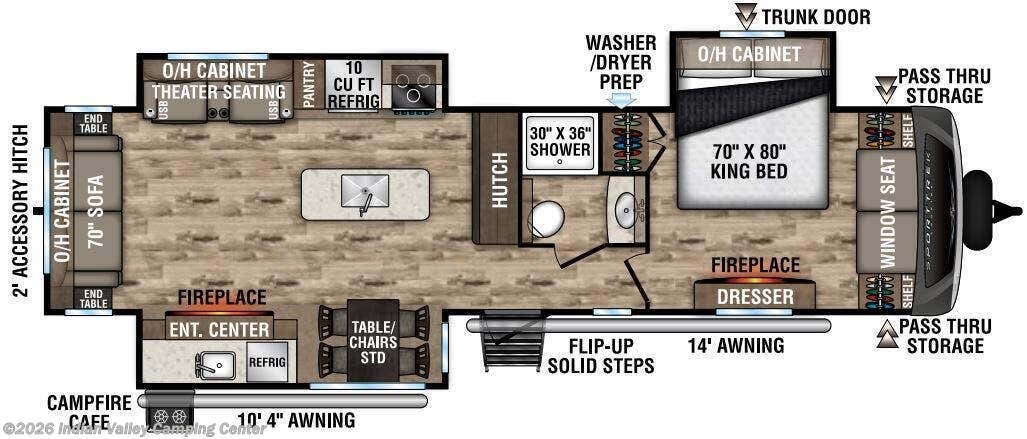 Floorplan of 2021 Venture RV SportTrek Touring Edition STT343VIK
