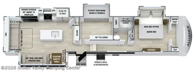 Floorplan of 2027 Alliance RV Avenue 39MBR
