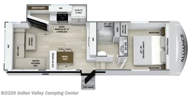 Floorplan of 2027 Alliance RV Avenue All-Access 26RE