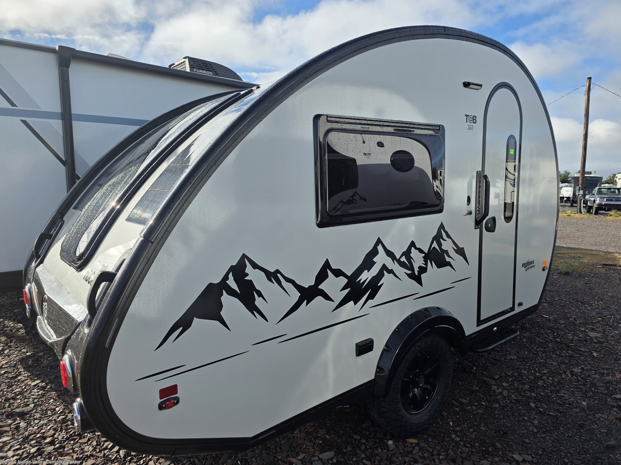 2027 NuCamp TAB 360 Black Canyon Boondock - New Teardrop Trailer For Sale by Indian Valley Camping Center in Souderton, Pennsylvania features Smart TV, TV, Refrigerator, Heat Pump, Solar Panel