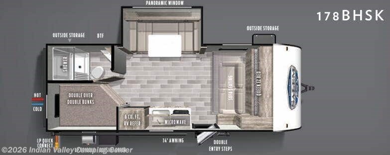 Floorplan of 2020 Forest River Salem FSX 178BHSK