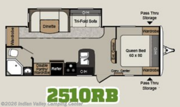 Floorplan of 2017 Keystone Passport Grand Touring (GT) 2510RB