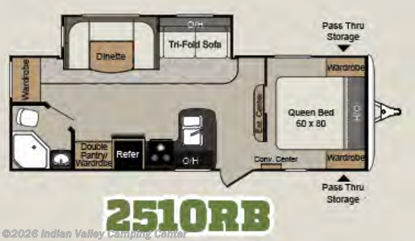 Floorplan of 2018 Keystone Passport Grand Touring (GT) 2510RB