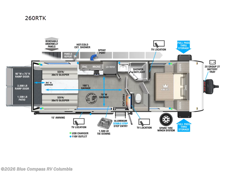 2025 Forest River Wildwood FSX 260RTK - New Toy Hauler For Sale by Blue Compass RV Columbia in Lexington, South Carolina