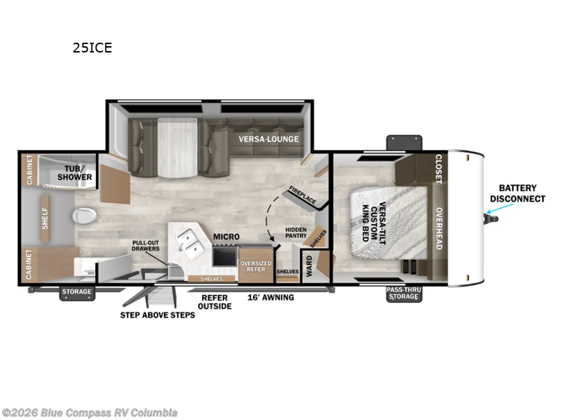 2026 Forest River Wildwood X-Lite 25ICE - New Travel Trailer For Sale by Blue Compass RV Columbia in Lexington, South Carolina features Slideout
