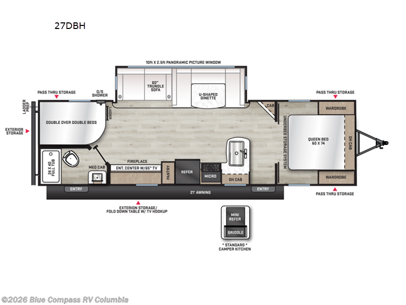 2026 Forest River Aurora 27DBH - New Travel Trailer For Sale by Blue Compass RV Columbia in Lexington, South Carolina features Slideout