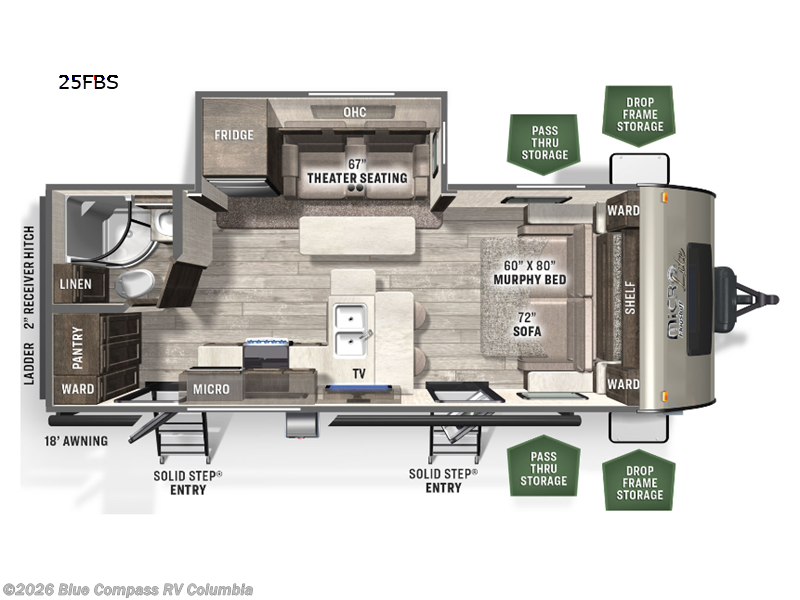 2022 Forest River Flagstaff 25FBS - Used Travel Trailer For Sale by Blue Compass RV Columbia in Lexington, South Carolina features Slideout