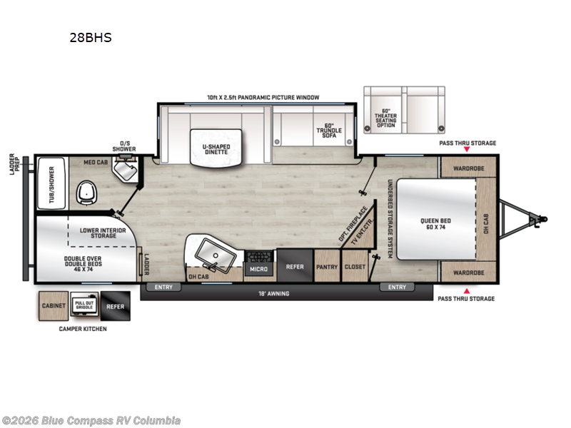 2026 Forest River Aurora 28BHS - New Travel Trailer For Sale by Blue Compass RV Columbia in Lexington, South Carolina features Slideout