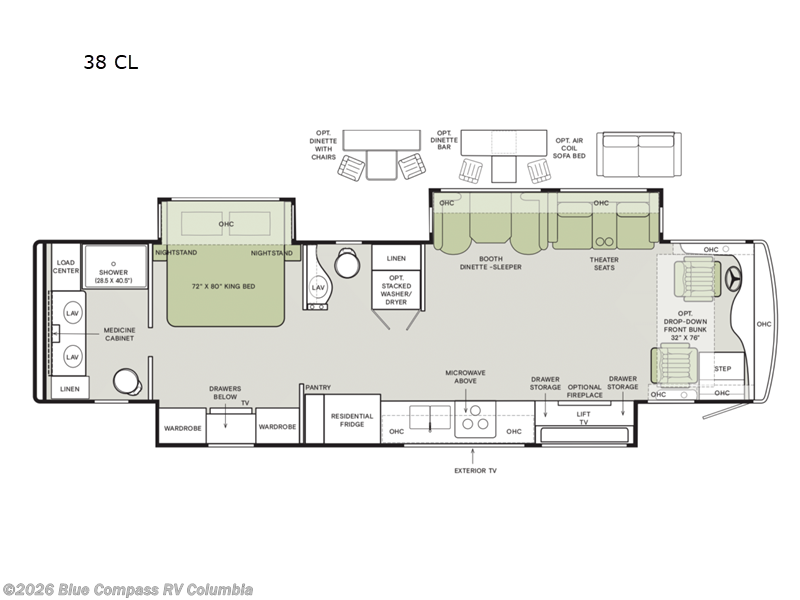 2026 Tiffin Byway 38 CL - New Class A For Sale by Blue Compass RV Columbia in Lexington, South Carolina features Slideout