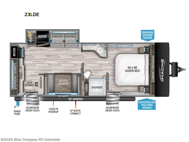 2022 Grand Design Imagine XLS 23LDE - Used Travel Trailer For Sale by Blue Compass RV Columbia in Lexington, South Carolina features Slideout