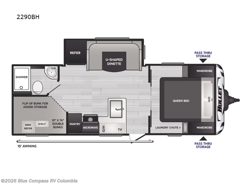 2023 Keystone Bullet Crossfire 2290BH - Used Travel Trailer For Sale by Blue Compass RV Columbia in Lexington, South Carolina features Slideout