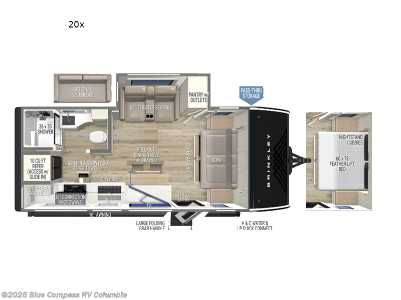2027 Brinkley RV Model Ix 20x - New Travel Trailer For Sale by Blue Compass RV Columbia in Lexington, South Carolina features Slideout