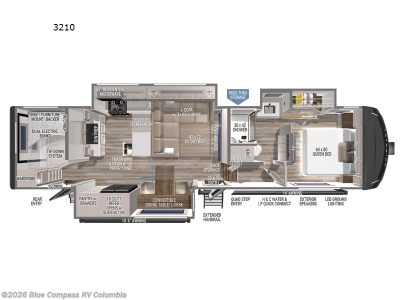 2027 Brinkley RV Model Z 3210 - New Fifth Wheel For Sale by Blue Compass RV Columbia in Lexington, South Carolina features Slideout