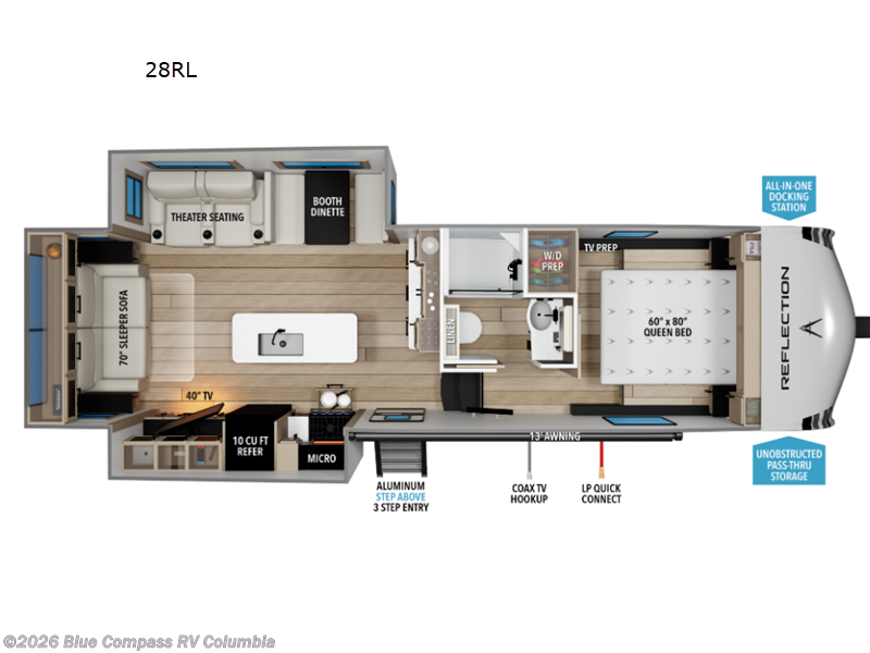 2027 Grand Design Reflection 100 Series 28RL - New Fifth Wheel For Sale by Blue Compass RV Columbia in Lexington, South Carolina features Slideout
