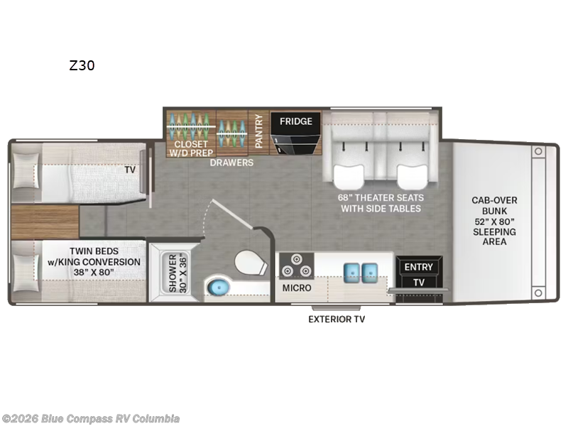 2027 Thor Motor Coach Omni Trail Z30 - New Super C For Sale by Blue Compass RV Columbia in Lexington, South Carolina features Slideout
