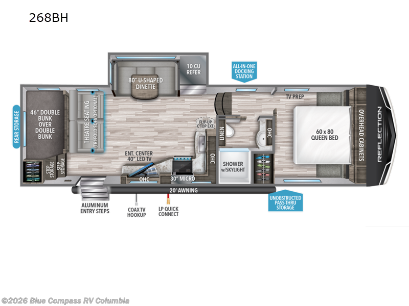 2022 Grand Design Reflection 268BH - Used Fifth Wheel For Sale by Blue Compass RV Columbia in Lexington, South Carolina features Slideout