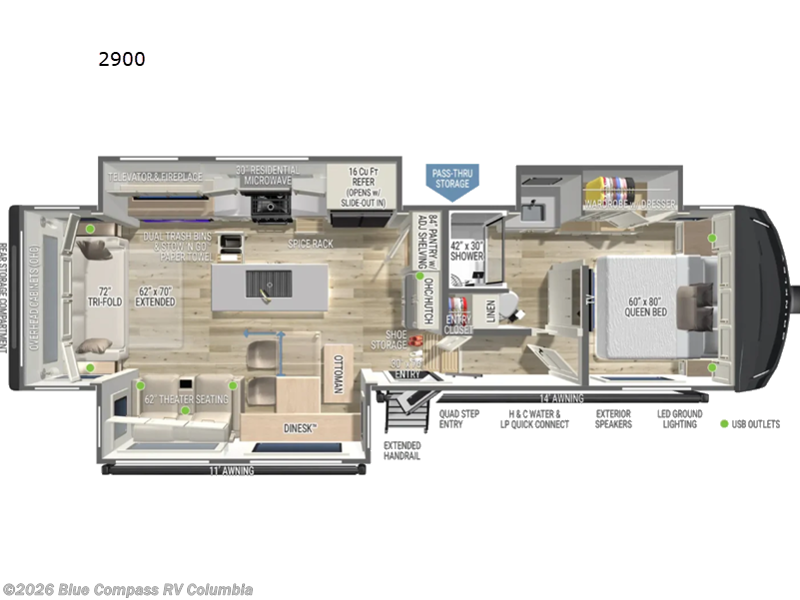 2027 Brinkley RV Model Z 2900 - New Fifth Wheel For Sale by Blue Compass RV Columbia in Lexington, South Carolina features Slideout