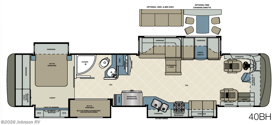 2016 FOREST RIVER Berkshire XL 40BH Floorplan