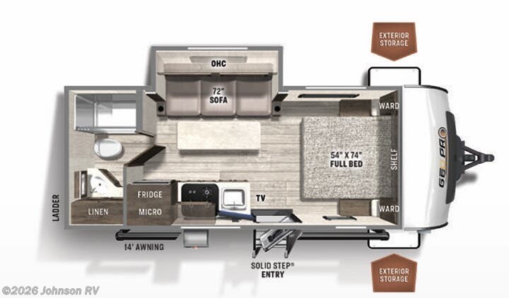 2022 FOREST RIVER ROCKWOOD GEO PRO 20FBS Floorplan