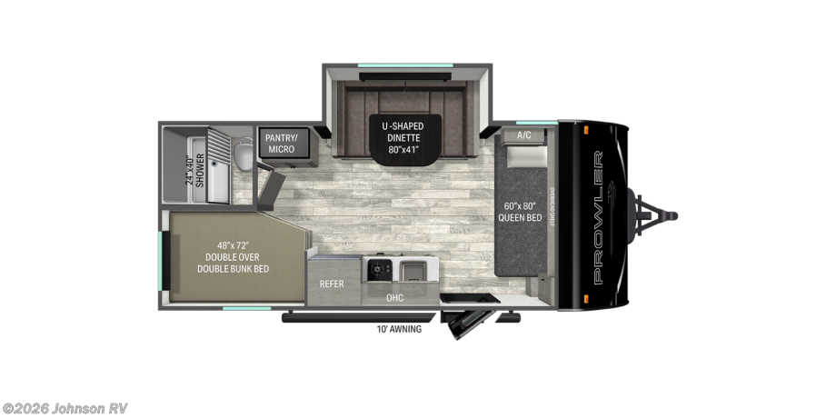 2027 HEARTLAND RV PROWLER LYNX 1702DBS Floorplan
