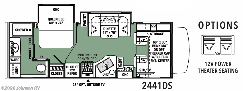 2020 FOREST RIVER Forester Classic 2441DS Floorplan
